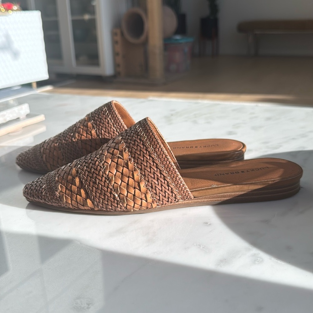 Lucky Brand leather mules